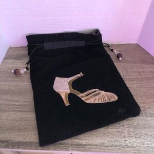 Handmade Black Velvet Shoe Bag